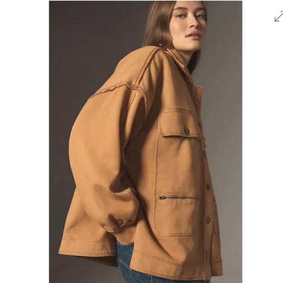 NWT Anthropologie Pilcro Oversized Cotton Utility Jacket Size XL - Picture 3 of 8